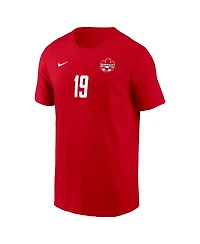 Nike Men's Alphonso Davies Red Canada Soccer Home Name & Number T-Shirt