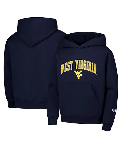 Champion Big Boys and Girls Navy West Virginia Mountaineers Campus Pullover Hoodie