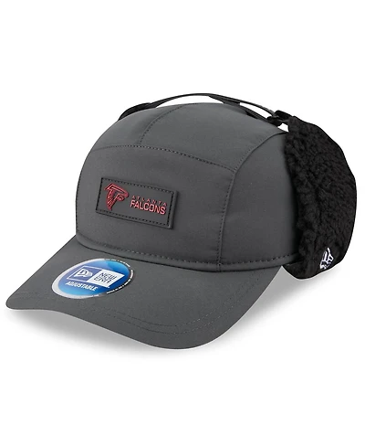 New Era Men's Charcoal Atlanta Falcons 2025 Sideline Cold Weather Runner Dog Ear Adjustable Hat