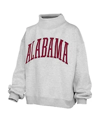 Pressbox Women's Heather Gray Alabama Crimson Tide Oversized Nelson Mock Neck Sweatshirt