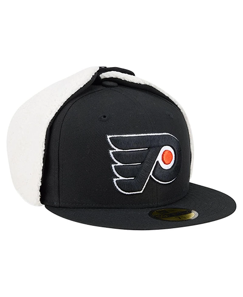 New Era Men's Black Philadelphia Flyers Injection Dog Ear Classic Fitted Hat