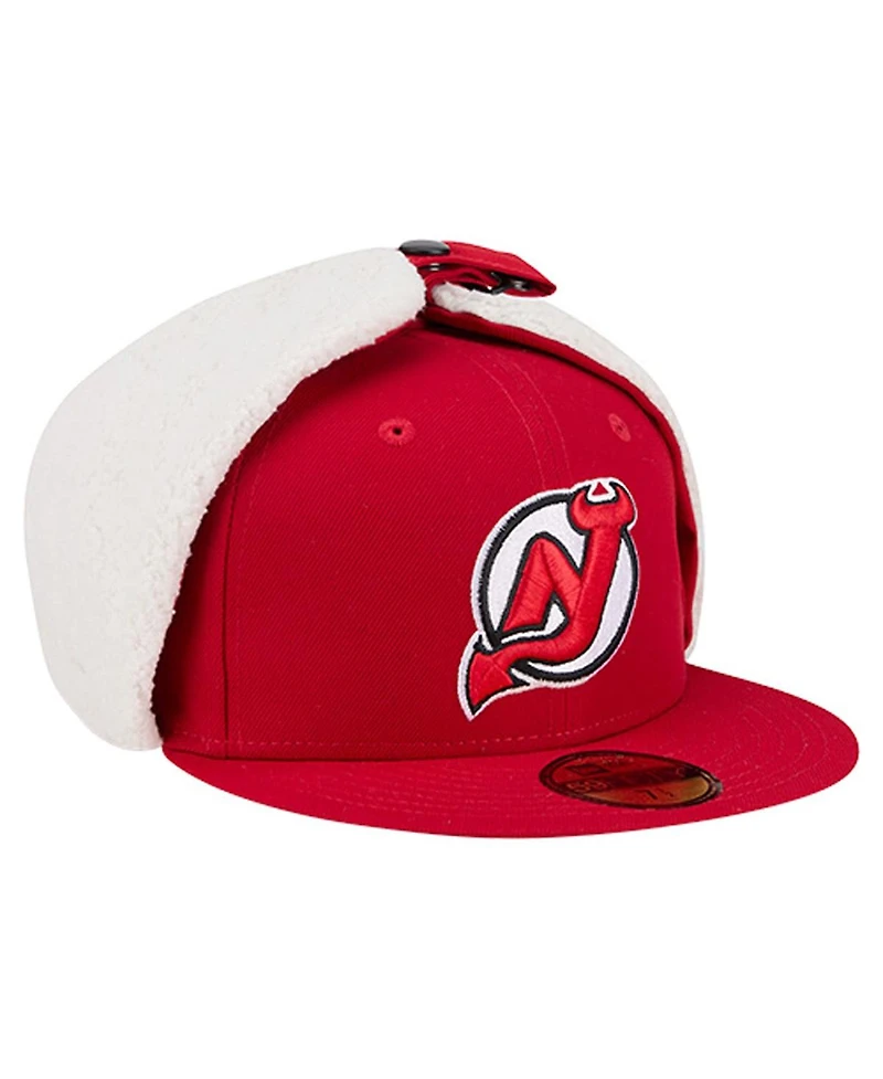 New Era Men's Red Jersey Devils Injection Dog Ear Classic Fitted Hat