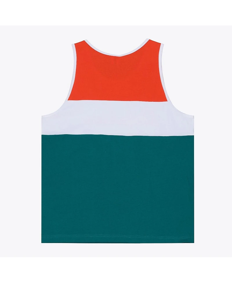 Mitchell & Ness Men's Aqua/Orange Miami Dolphins Head Coach Tank Top