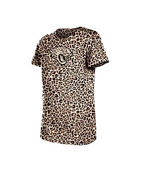 New Era Big Girls Tan Jacksonville Jaguars Mom Me Leopard T-Shirt