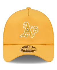 New Era Men's Gold Athletics 2026 Batting Practice Apex 9FORTY Adjustable Trucker Hat