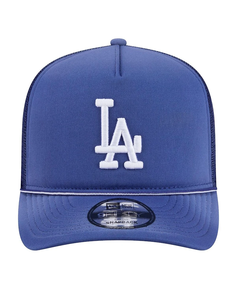 New Era Men's Royal Los Angeles Dodgers Worn A-Frame 9FIFTY Trucker Snapback Hat