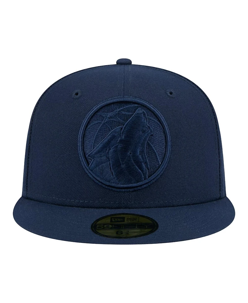 New Era Men's Navy Minnesota Timberwolves Tonal Color Pack 59FIFTY Fitted Hat