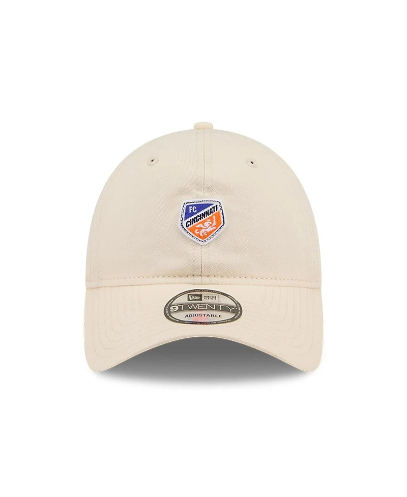New Era Men's Beige Fc Cincinnati Micro Team Logo 9TWENTY Adjustable Hat