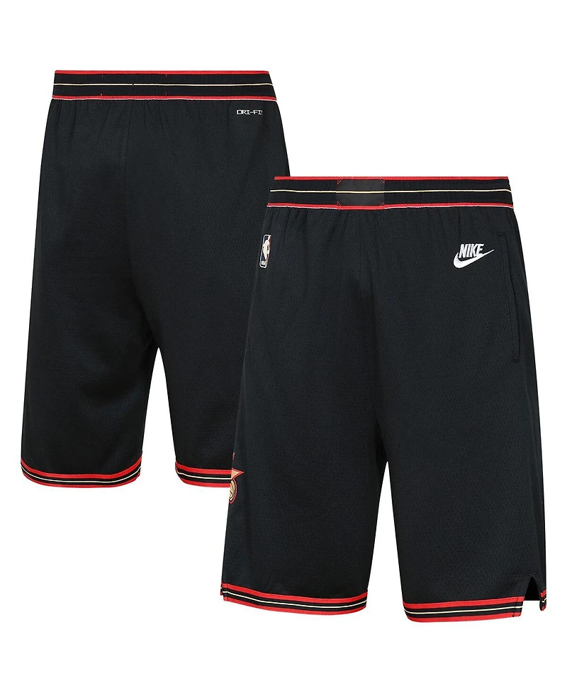Nike Big Boys and Girls Black Philadelphia 76ers Hardwood Classics Dri-fit Swingman Shorts