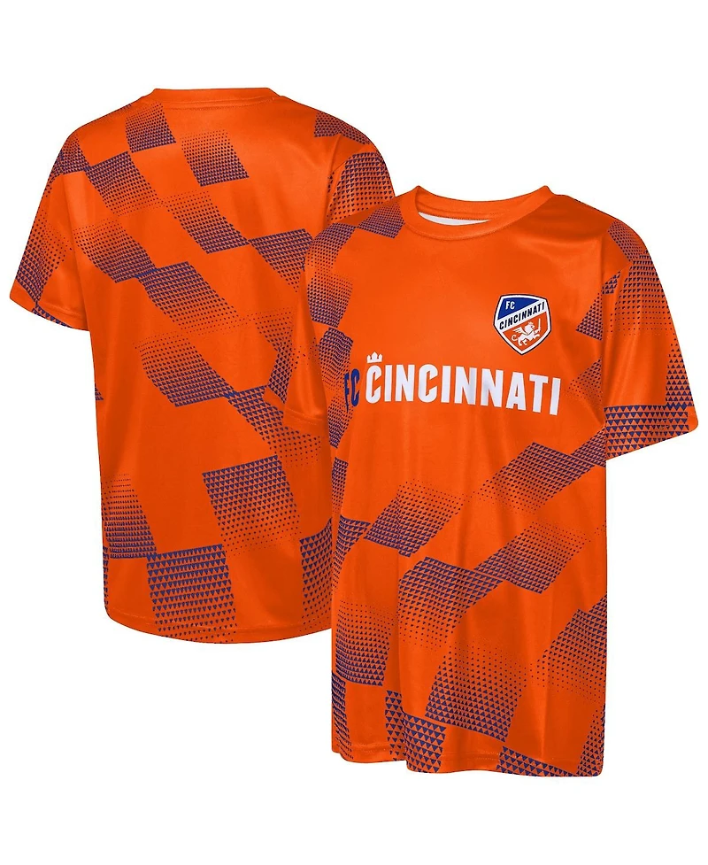 Outerstuff Big Boys and Girls Orange Fc Cincinnati Sheer Thrill T-Shirt