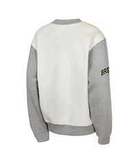 Outerstuff Big Boys and Girls Cream/Gray Milwaukee Brewers League Power Hit Fleece Sweatshirt