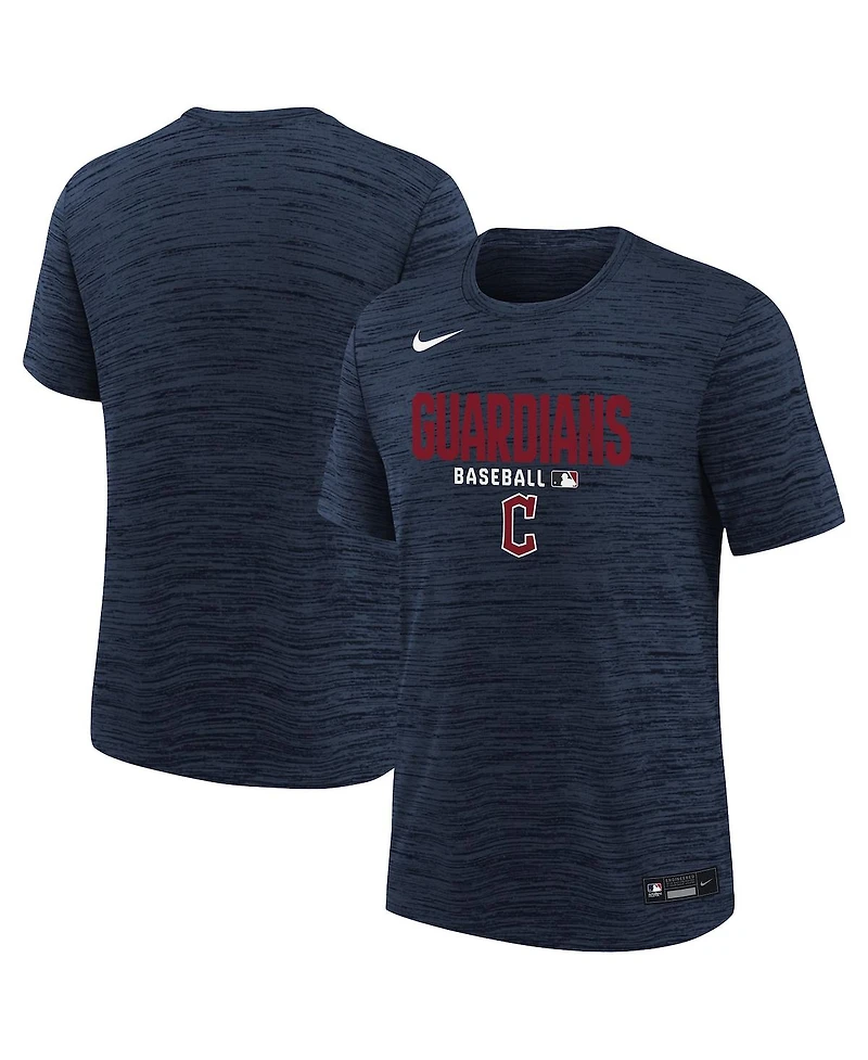 Nike Big Boys and Girls Navy Cleveland Guardians Authentic Collection Velocity Dri-fit T-Shirt