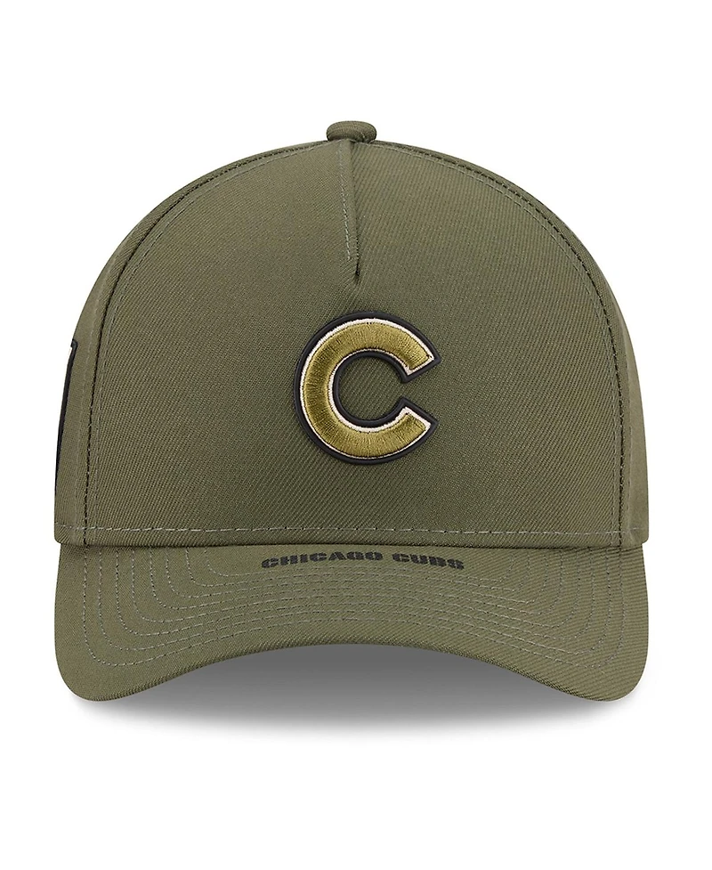 New Era Big Boys and Girls Olive Chicago Cubs 2026 Armed Forces Day 9FORTY M-Crown Adjustable Hat