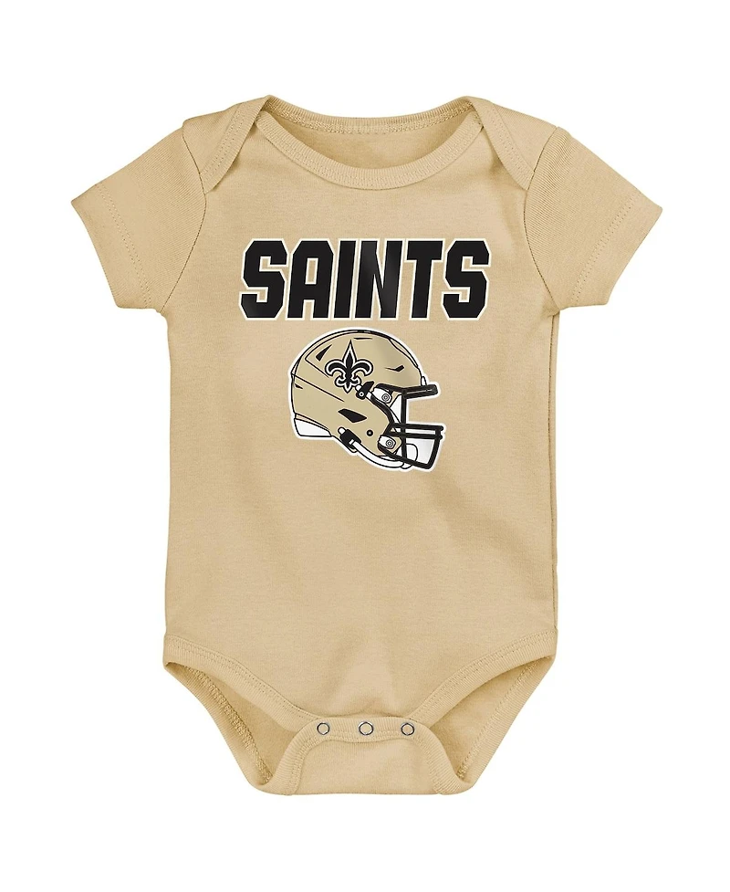 Outerstuff Baby Boys and Girls 3-Pack New Orleans Saints Littlest Player Bodysuit Set