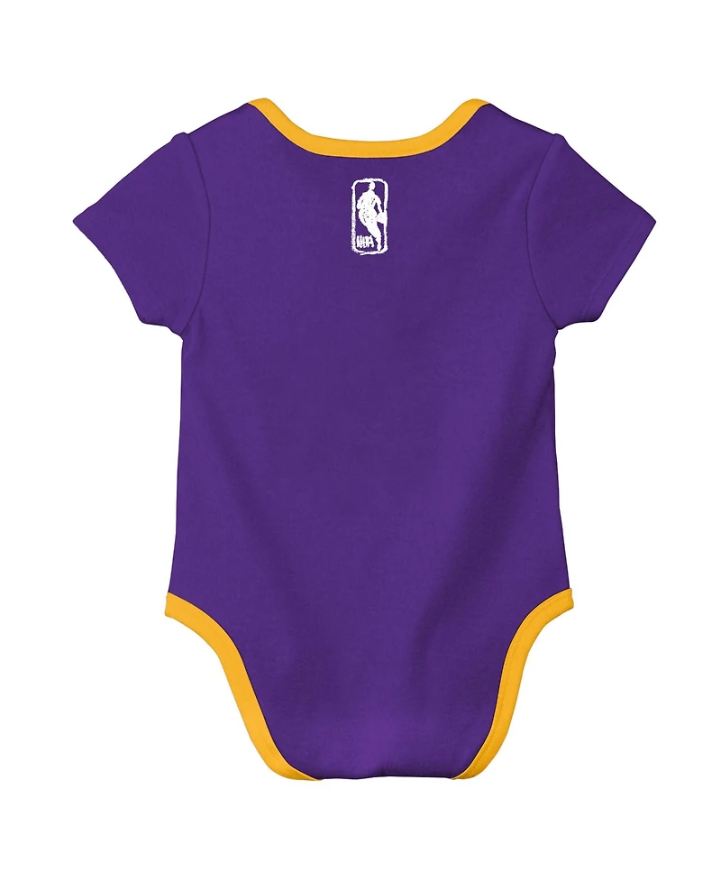 Nike Baby Boys and Girls 2-Pack Purple Los Angeles Lakers Courtside Premier Bodysuit Set