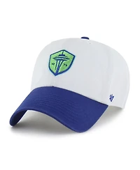 '47 Brand Men's White Seattle Sounders Fc Two-Tone Clean Up Adjustable Hat