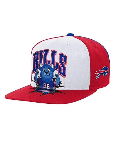 Mitchell & Ness Big Boys and Girls White Buffalo Bills Team Mascot Snapback Hat