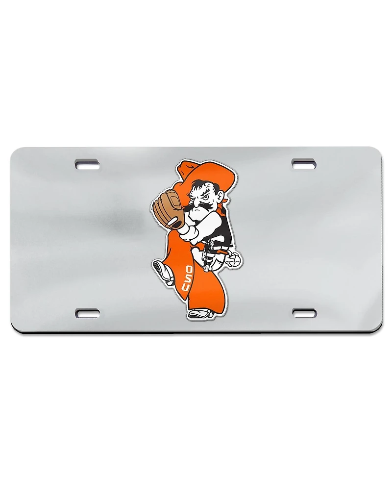 Wincraft Silver Oklahoma State Cowboys Baseball Pete Wind Up Laser Cut Acrylic License Plate