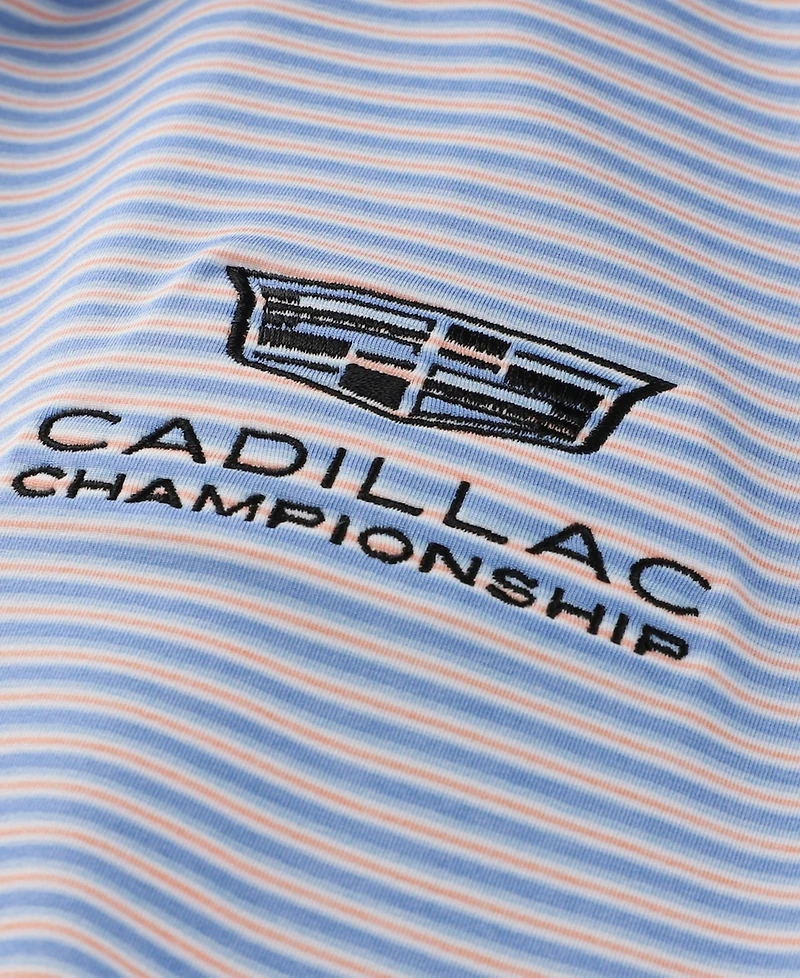 Peter Millar Men's Blue Cadillac Championship Owens Performance Jersey Polo Shirt