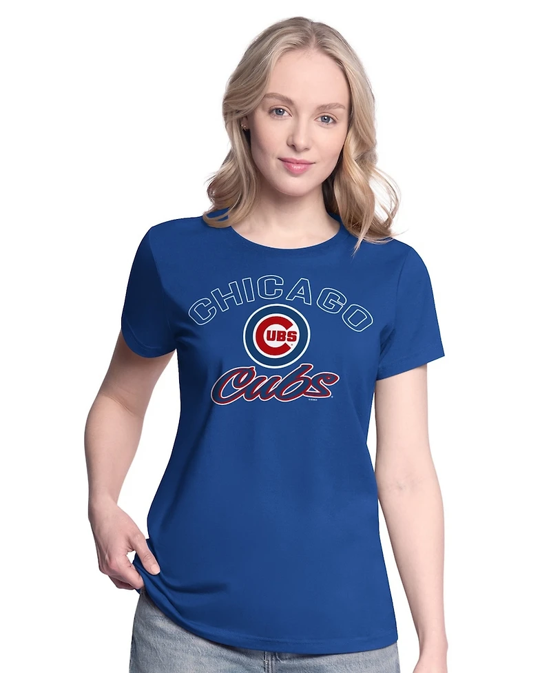 G-iii 4Her by Carl Banks Women's Royal/Heather Gray Chicago Cubs Short-Sleeve and Long-Sleeve T-Shirt Combo Pack