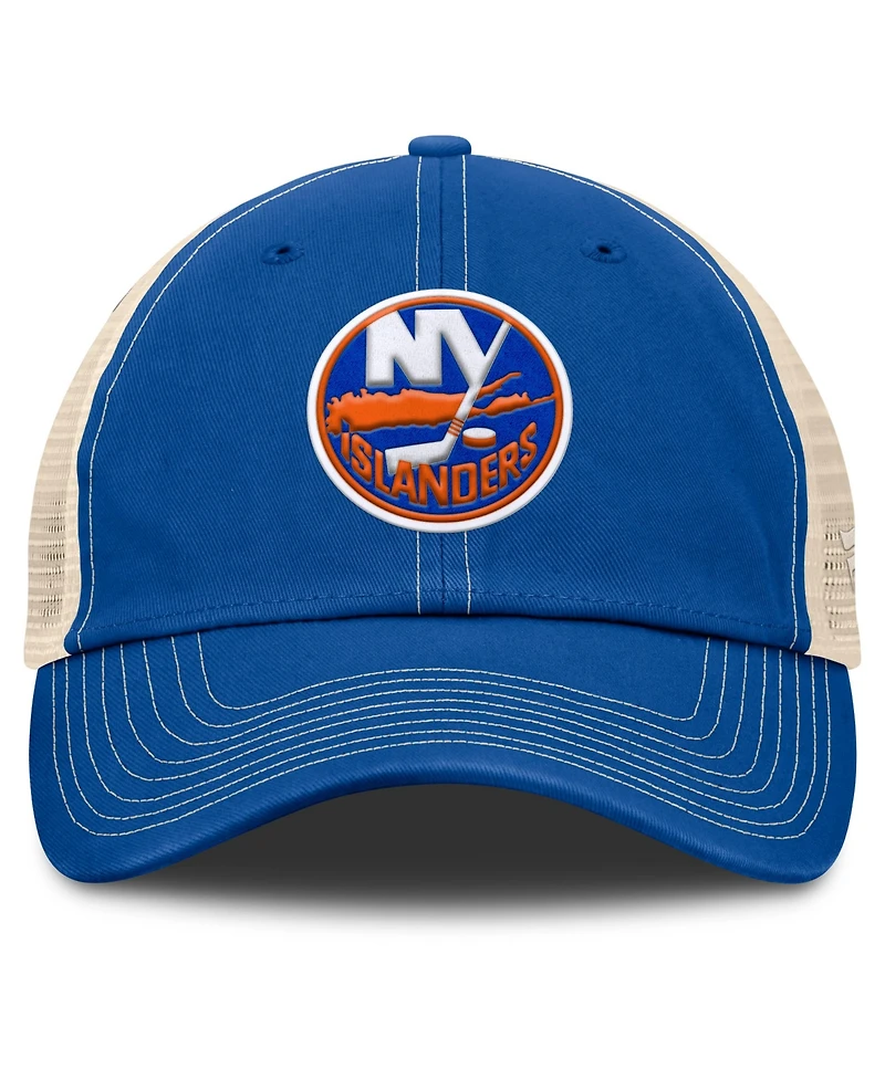 Fanatics Men's Royal/Natural New York Islanders Rival Trucker Adjustable Hat