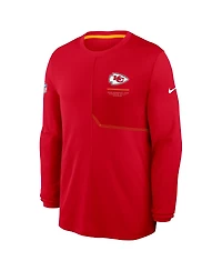 Nike Men's Kansas City Chiefs Sideline Coaches Uv Dri-fit Long Sleeve T-Shirt