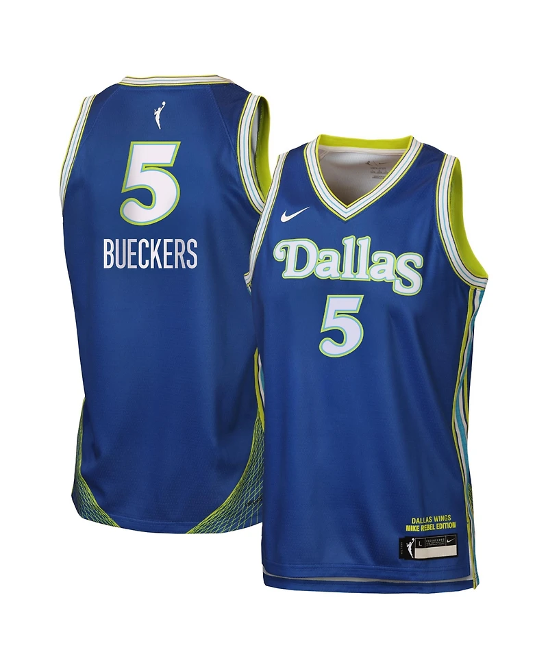Nike Big Boys and Girls Paige Bueckers Blue Dallas Wings Victory Rebel Edition Jersey