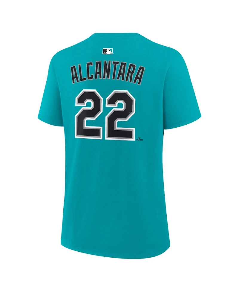 Nike Women's Sandy Alcantara Teal Miami Marlins Name and Number T-Shirt