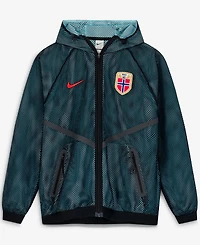 Nike Men's Black Norway National Team 2026 Anthem Mesh Dri-fit Full-Zip Hooded Jacket
