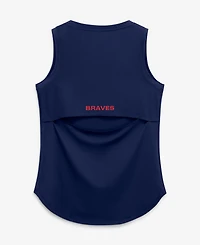Fanatics Women's Navy Atlanta Braves Draped Mesh Back Performance Tank Top