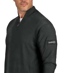 J. Palmer Men's Black Las Vegas Raiders Franchise Quarter-Zip Sweater