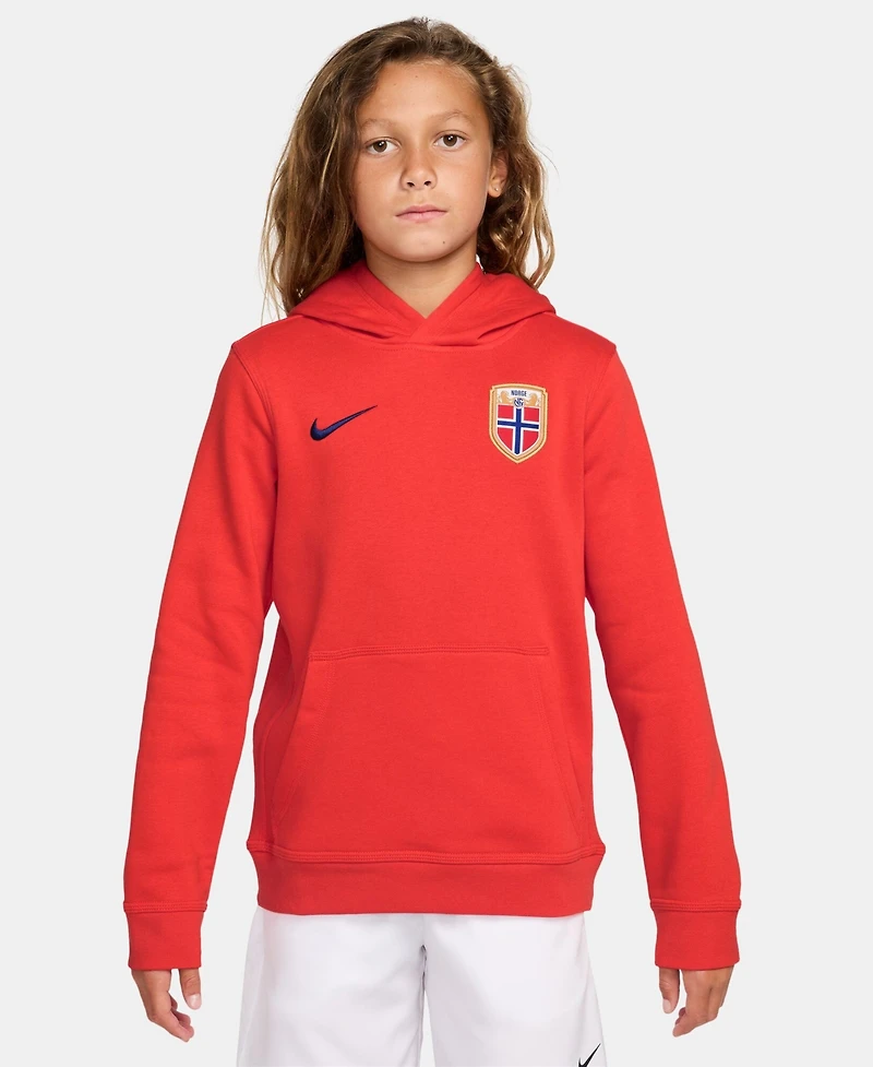 Nike Big Boys and Girls Red Norway National Team Club Hoodie