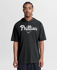 Nike Men's Black Philadelphia Phillies Arched Wordmark Tri-Blend Hooded T-Shirt