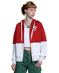 Starter Women's Red/Heather Gray Philadelphia Phillies Wishbone Full-Zip Hoodie