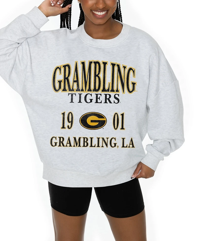 Gameday Couture Women's Ash Grambling Tigers Premium Fleece Pullover Sweatshirt