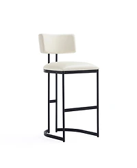 Manhattan Comfort Juno 18.5" Faux Leather Upholstered Metal Barstool