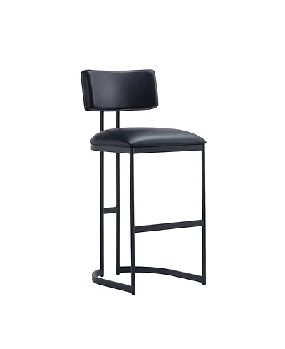 Manhattan Comfort Juno 18.5" Faux Leather Upholstered Metal Barstool