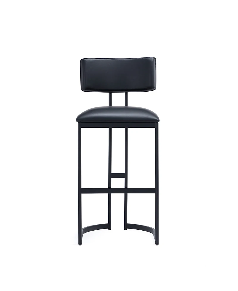 Manhattan Comfort Juno 18.5" Faux Leather Upholstered Metal Barstool