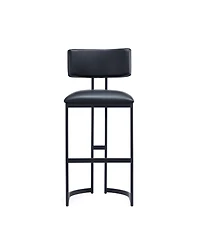 Manhattan Comfort Juno 18.5" Faux Leather Upholstered Metal Barstool
