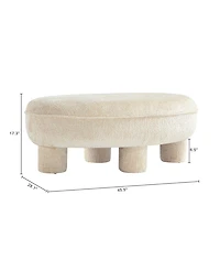 Manhattan Comfort Tribeca 45.5" Chenille Upholstered Accent Ottoman