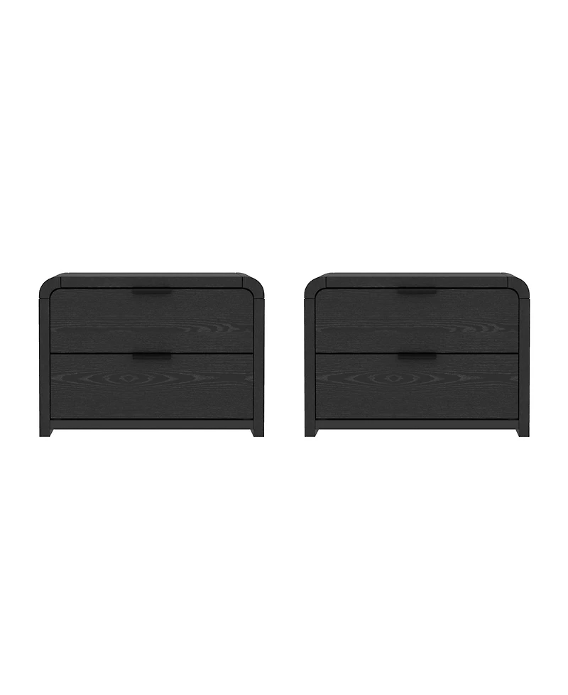 Manhattan Comfort Grace 2-Piece 28" 2-Drawer Nightstands