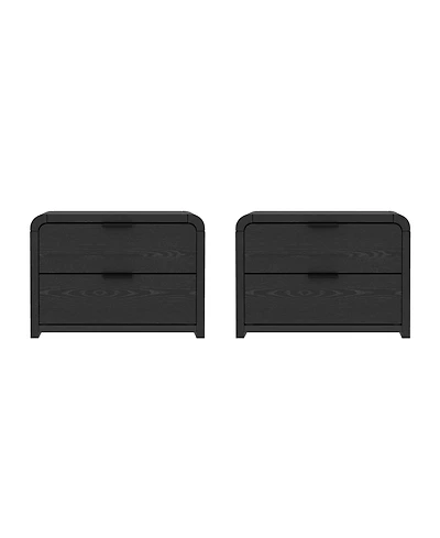 Manhattan Comfort Grace 2-Piece 28" 2-Drawer Nightstands