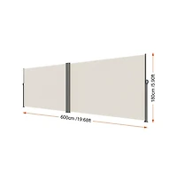 Sugift 71x236 inch Retractable Side Awning Aluminum Privacy Screen Room Divider for Patio Balcony