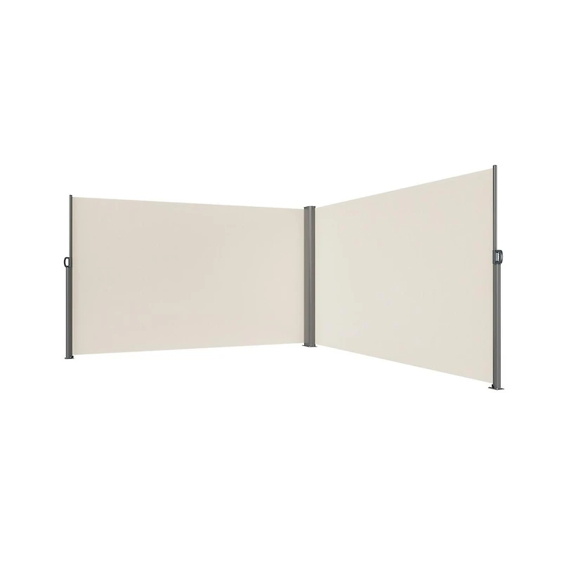Sugift 71x236 inch Retractable Side Awning Aluminum Privacy Screen Room Divider for Patio Balcony