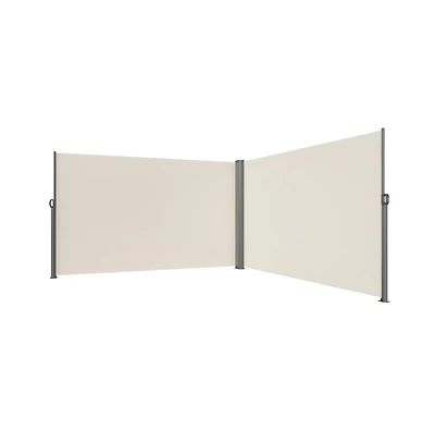 Sugift 71x236 inch Retractable Side Awning Aluminum Privacy Screen Room Divider for Patio Balcony