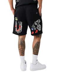 True Religion Men's Sloth Guitar Graphic Lightweight Shorts