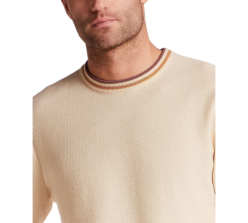 Weatherproof Vintage Men's Textured Banded Crewneck Sweater