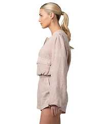 Blank Nyc Women's Collarless Zipper Jacket