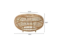 sumyeg Bohemian Faux Rattan Coffee Table Round Accent Table for Indoor and Outdoor Use