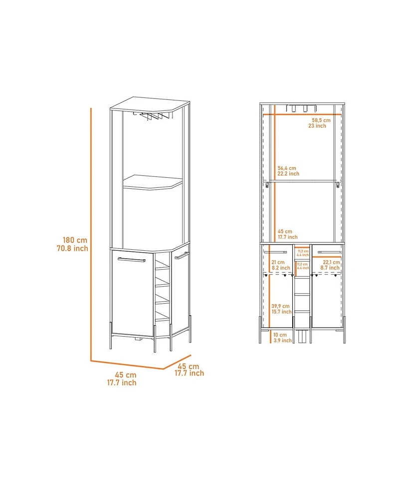 Fm Furniture Reese Corner Bar Cabinet